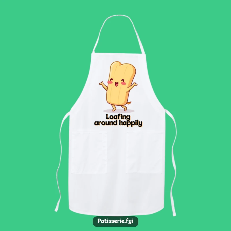 Funny Baguette Apron: Jig Character, Cheerful Dance - Kitchen Fun