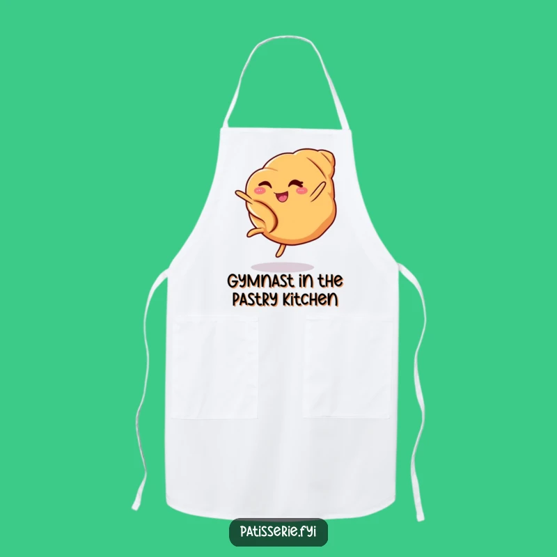 Funny Croissant Cartwheel Apron - Kitchen Whimsy Gift