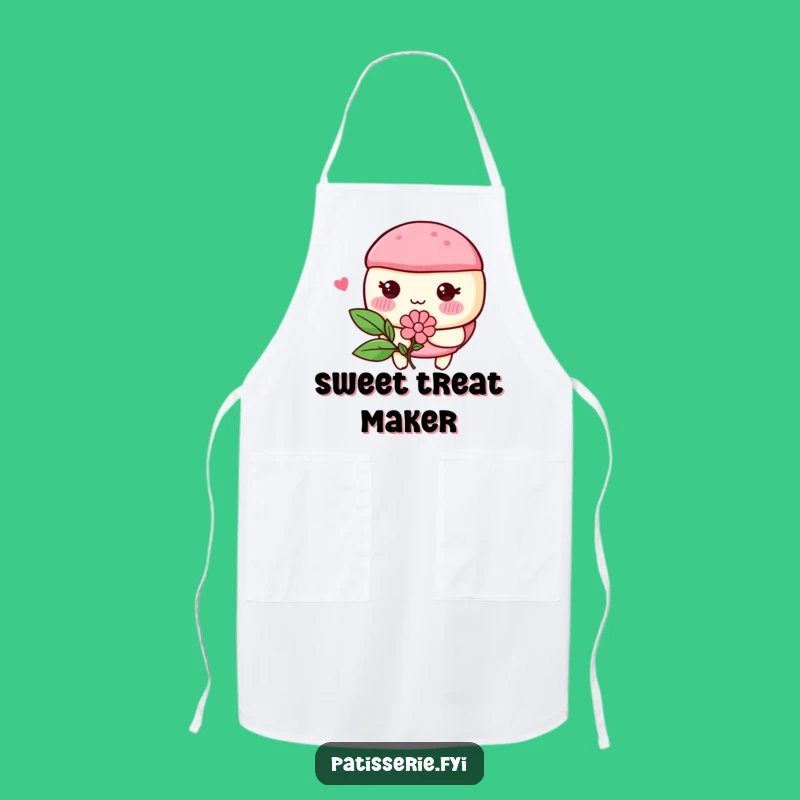 Funny Macaron Flower Apron - Bake with Sweet Humor