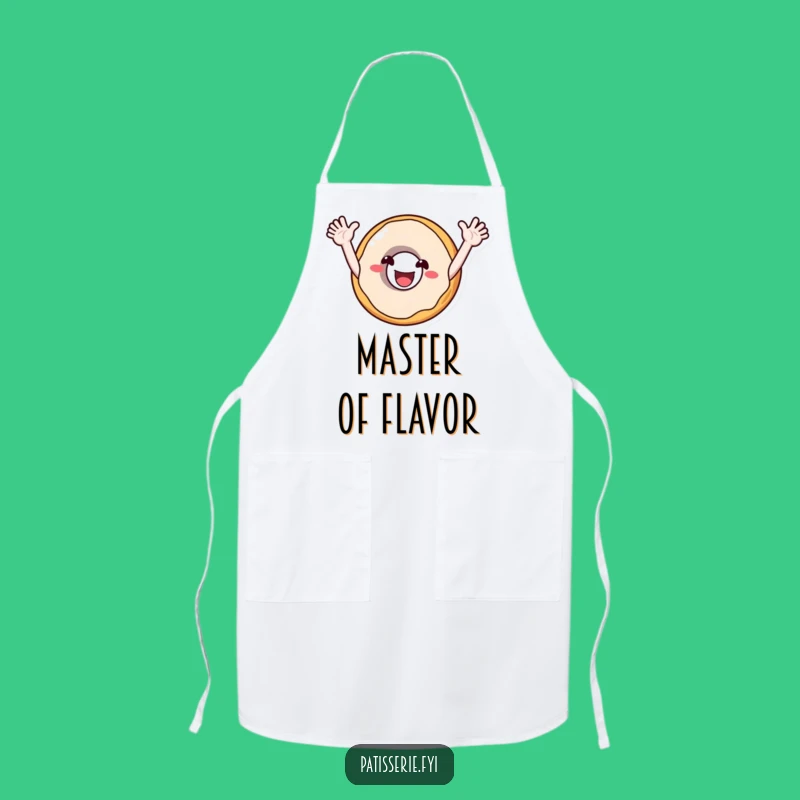 Funny Donut Cheer Apron: Enthusiastic Character for Kitchen Fun Gift