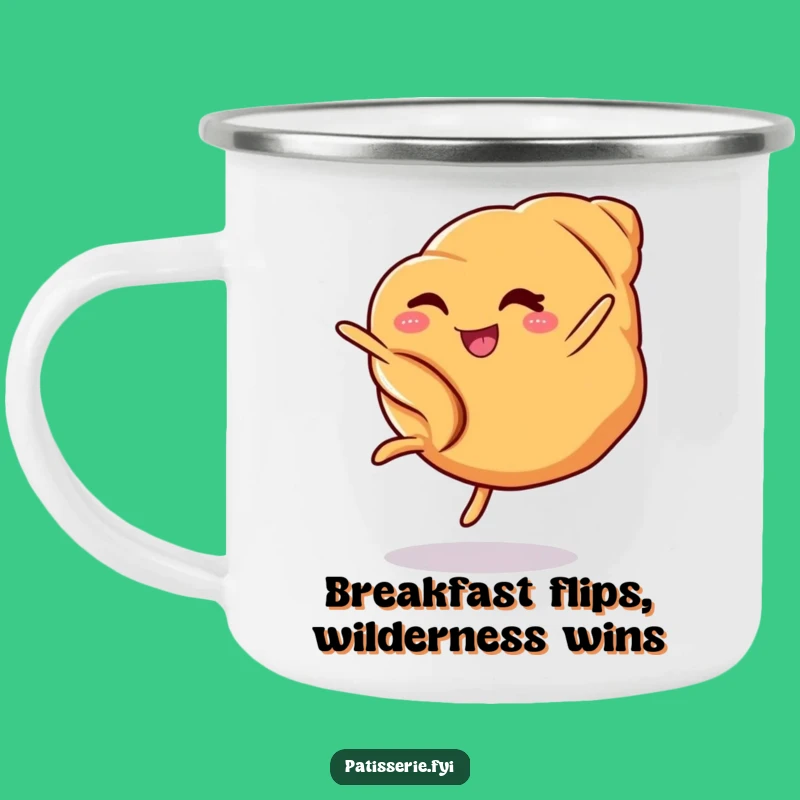 Funny Croissant Cartwheel Camping Mug - Adventure Fuel Gift