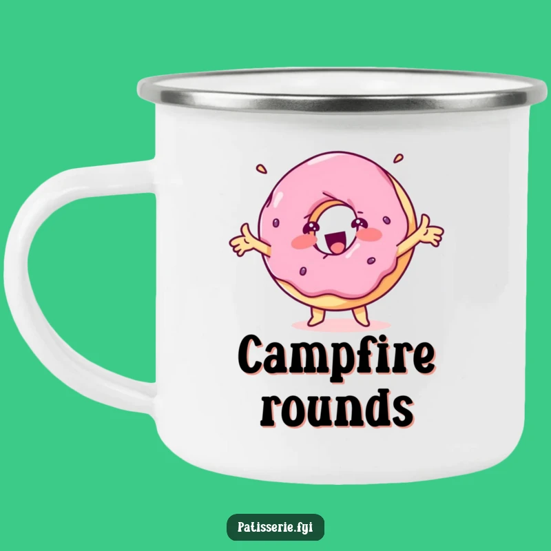 Funny Delighted Donut Camping Mug - Spinning Treat for Outdoor Fun & Funny Gift