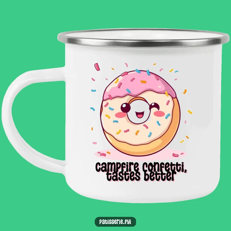 Funny Donut Confetti Camping Mug - Adventure Party Gift