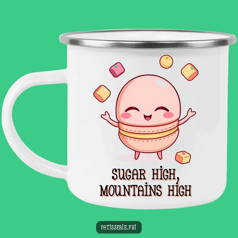 Funny Macaron Camping Mug: Sweet Sips, Elegant Funny Gift