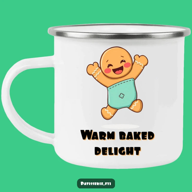 Funny Gingerbread Man Camping Mug - Joyful Baking Adventure, Funny Gift