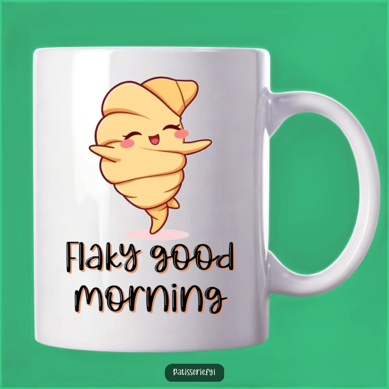 Funny Winking Croissant Mug - Charming Pastry Fun Gift