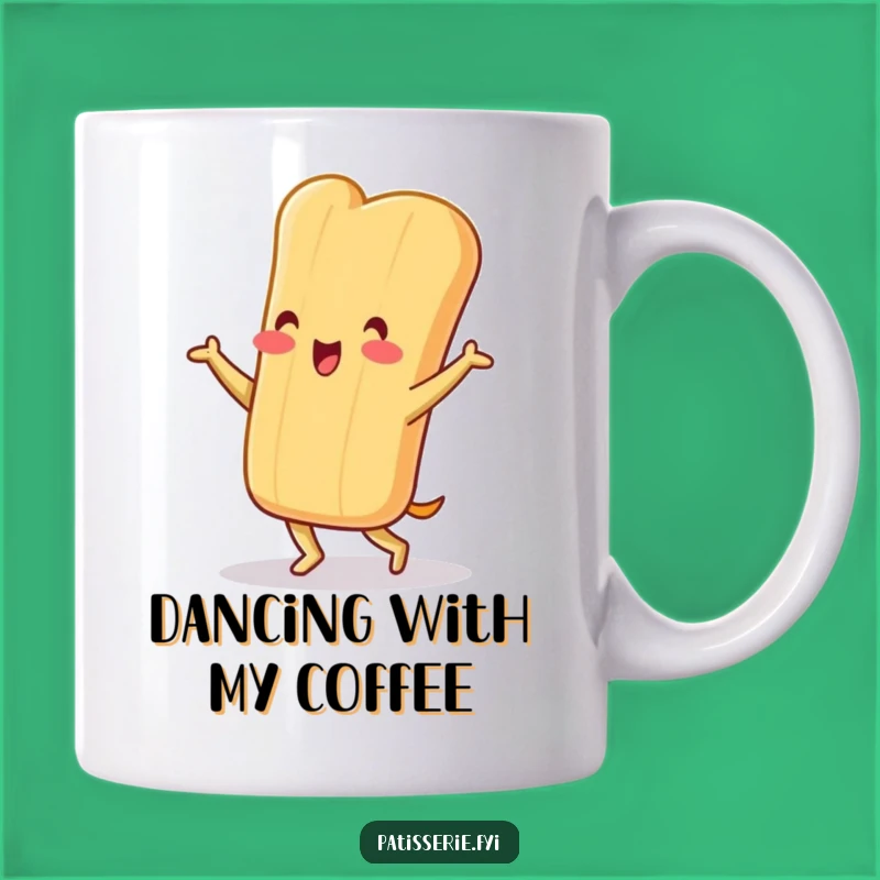 Funny Baguette Mug: Jig Character, Cheerful Dance - Perfect Gift
