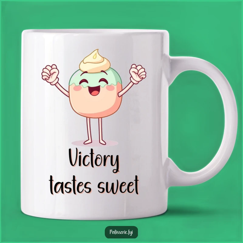 Funny Cake Pop Fist Pump Mug: Joyful Dessert Character Funny Gift