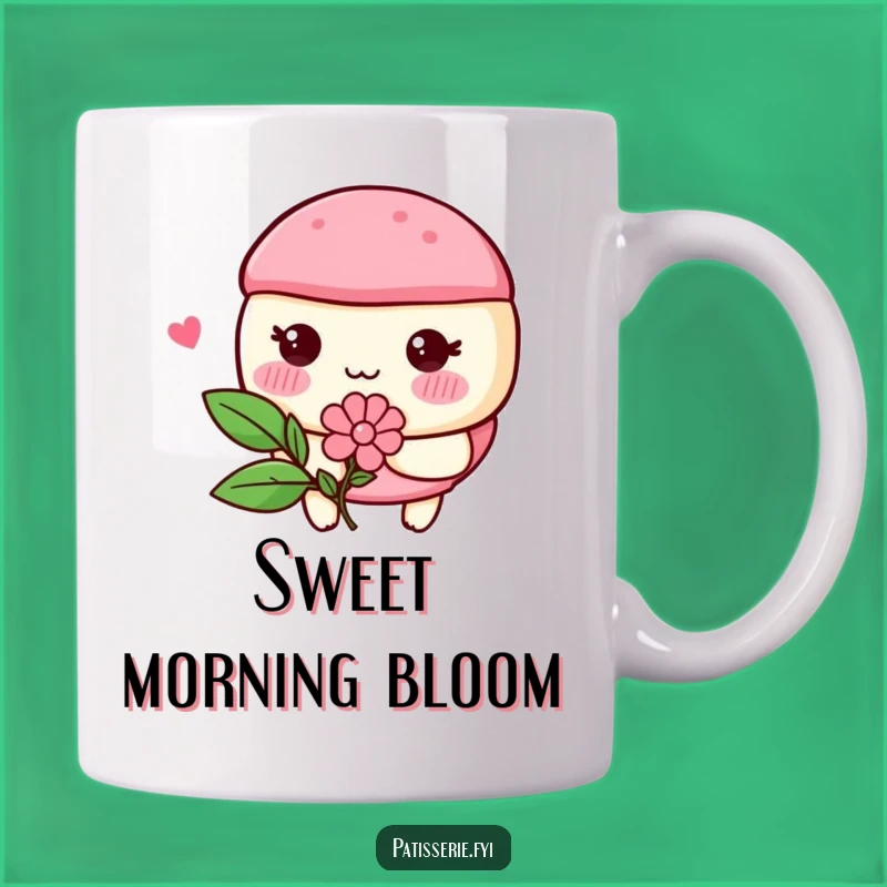 Funny Macaron Blushing Flower Mug - Sweet & Humorous Gift for Treat Lovers