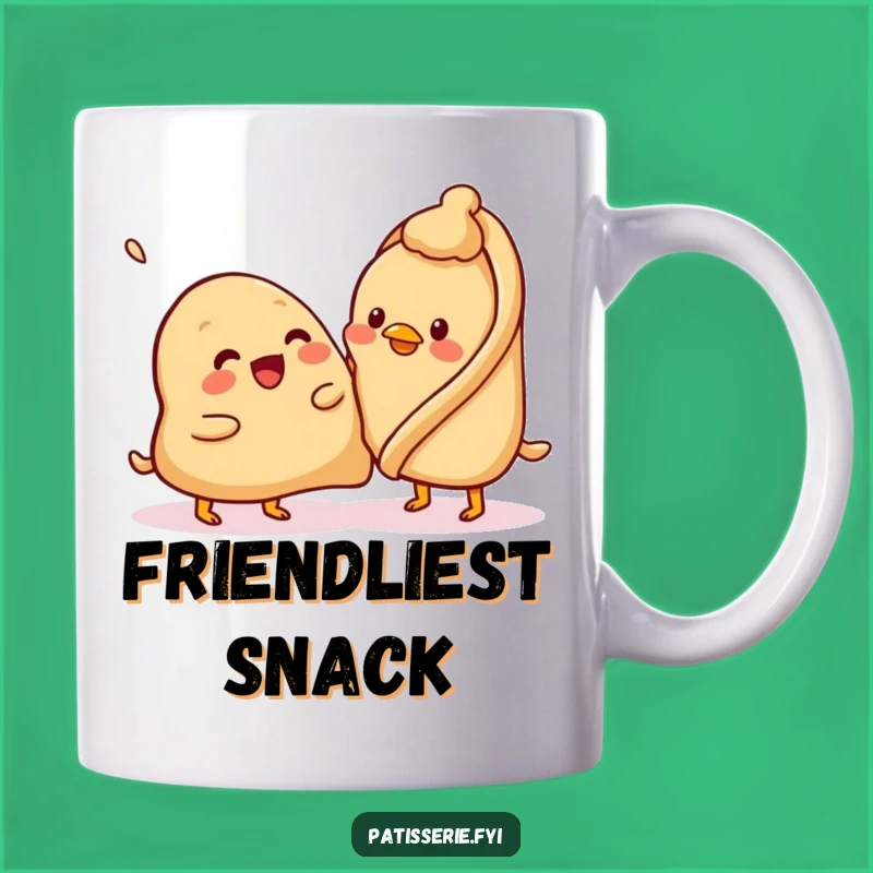 Funny Samosa Patting Chickpea Mug - Hilarious Snack Interaction Gift