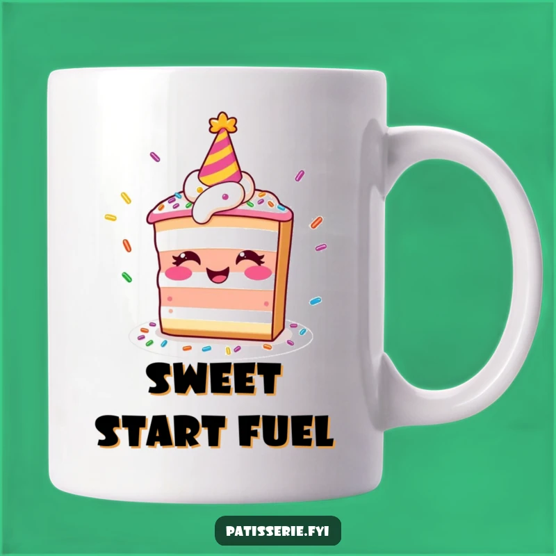 Funny Smiling Cake Mug, Juggling Sprinkles Gift for Party Lovers