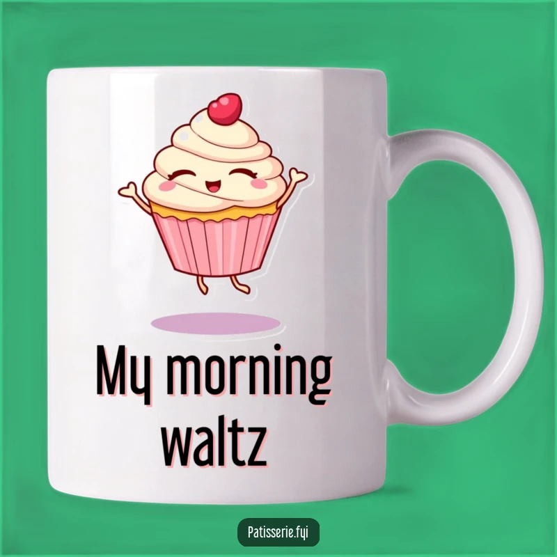 Funny Cupcake Dance Mug: Joyful Character for a Hilarious Gift