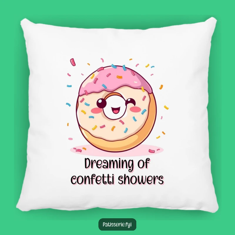 Funny Donut Confetti Pillow - Comfy & Festive Decor Gift