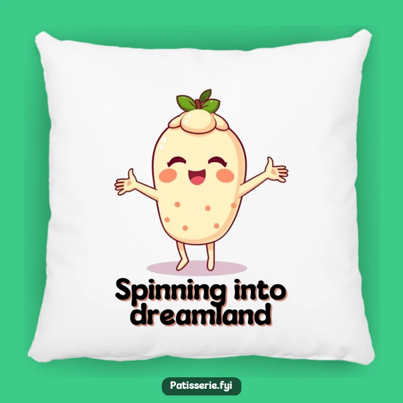 Funny Tart Pillow: Cozy Comfort with Giggling, Dancing Pastry Design
