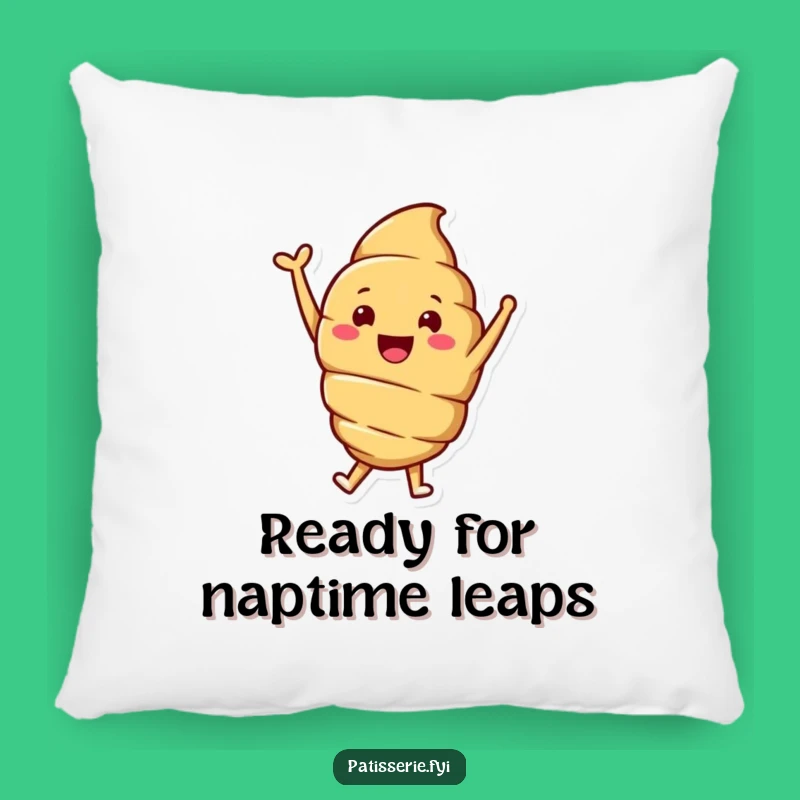 Funny Croissant Pillow: Cozy Comfort with Smiling, Jumping Pastry Design