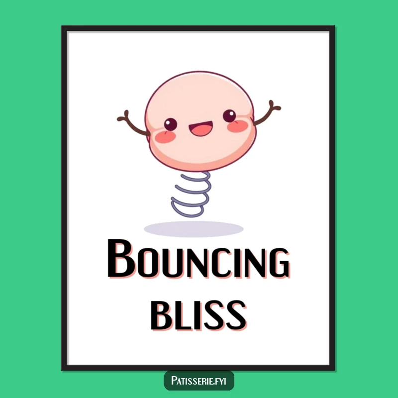 Funny Macaron Digital Art Print - Instant Bouncy Sweetness and Cheer