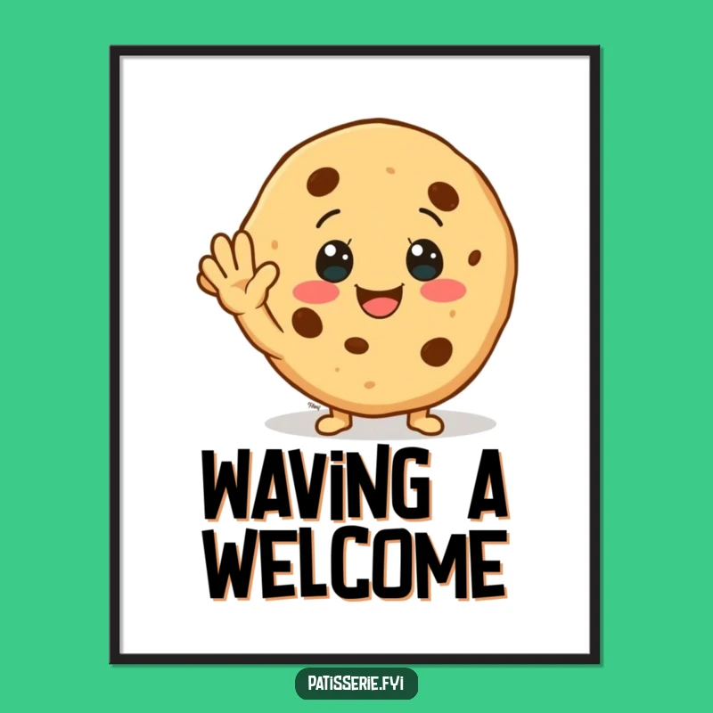 Funny Cookie Wave Digital Art: Instant Cheer, Perfect Gift for Friendly Walls