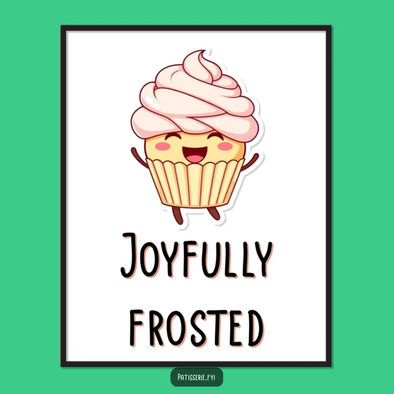 Funny Cupcake Digital Art Print - Instant Sweetness and Joyful Art