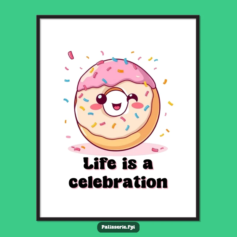 Funny Donut Confetti Digital Art - Instant Party Decor Gift