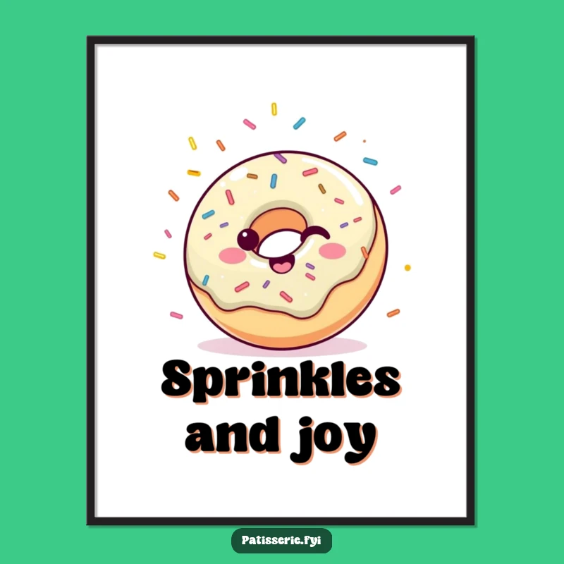 Funny Donut Digital Art Print - Instant Celebration and Festive Joy