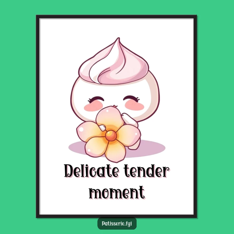 Funny Meringue Kiss Digital Art - Delicate Flower Sweetness Design Gift