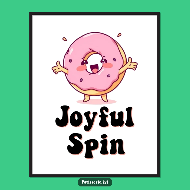 Funny Delighted Donut Digital Art - Spinning Treat Design, Instant Joyful Funny Gift