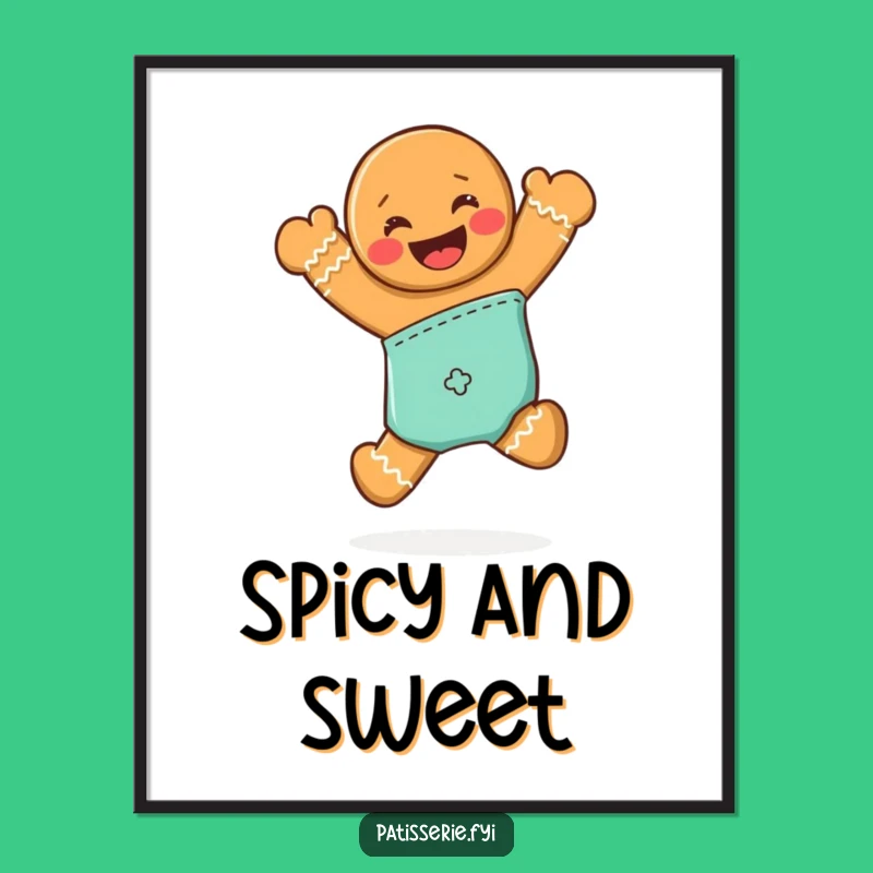 Funny Gingerbread Man Digital Print - Joyful Art, Embrace the Cheer Gift