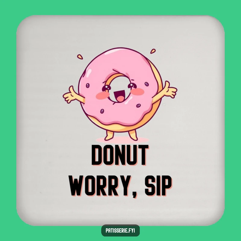 Funny Delighted Donut Coaster - Spinning Treat Protection, A Sweet & Funny Gift