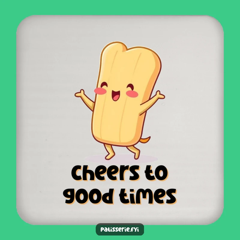 Funny Baguette Coaster: Jig Character, Cheerful Dance - Table Protection