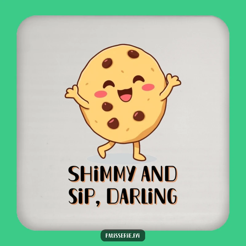 Funny Cookie Dance Drink Coaster - Protect Surfaces with Silliness Gift