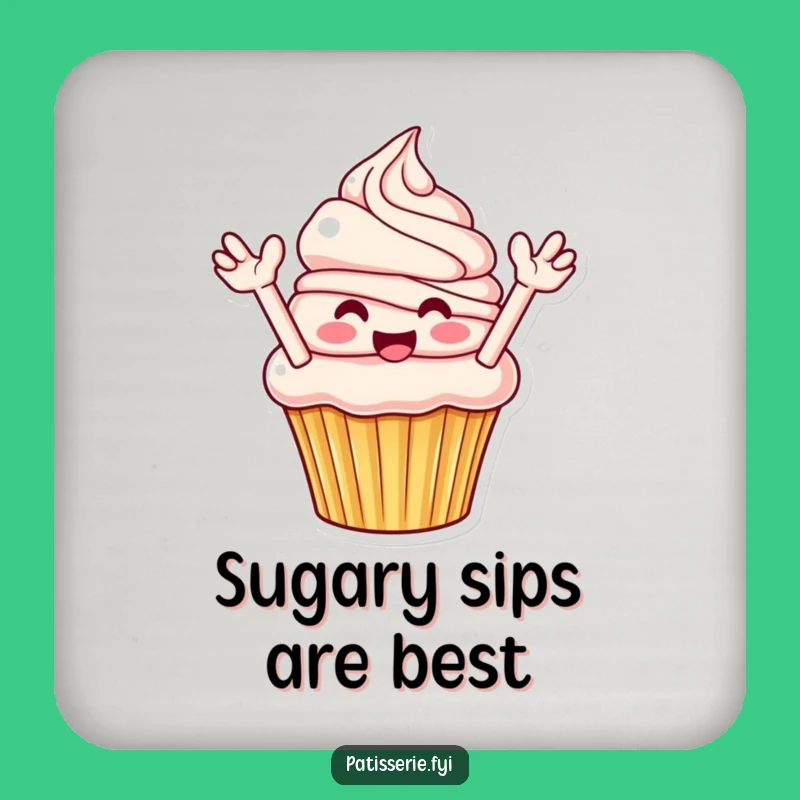 Funny Cupcake Coaster: Sweet Protection, Charming Funny Gift