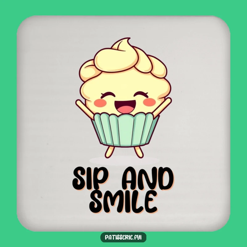 Funny Cupcake Joy Drink Coaster: Sweet Protection for Your Table