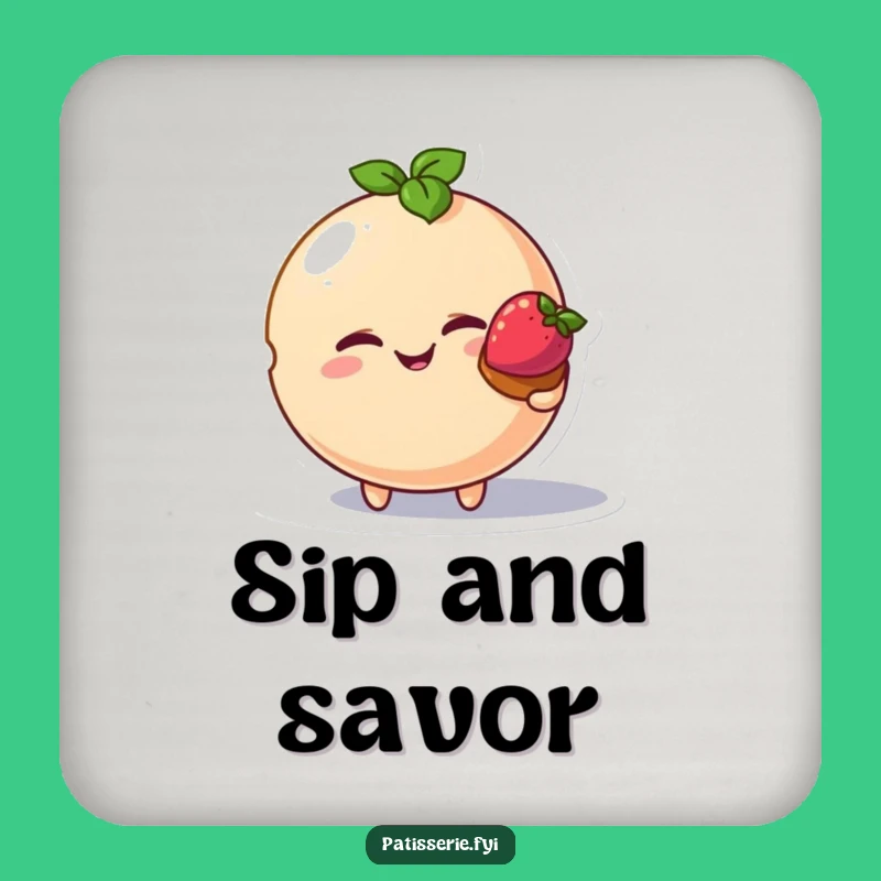 Funny Winking Macaron Coaster Set - Protect Surfaces with Dessert Charm!
