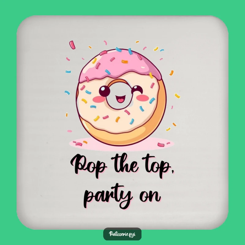 Funny Donut Confetti Drink Coaster - Protect Surfaces with Party Gift