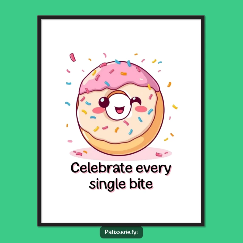 Funny Donut Confetti Poster - Festive Dessert Art Gift