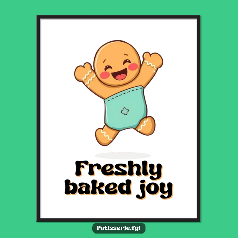 Funny Gingerbread Man Poster - Joyful Baking Art Print, Hilarious Wall Decor Gift