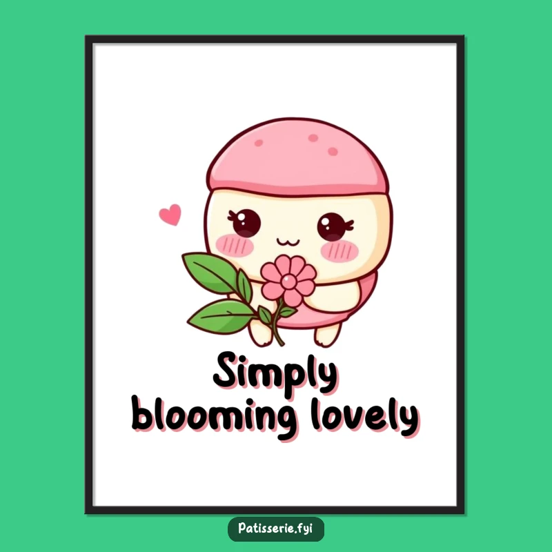 Funny Macaron Flower Poster - Sweet Wall Art for Cheerful Decor