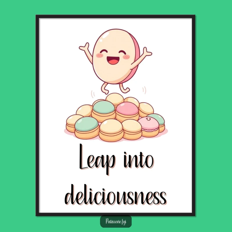 Funny Macaron Joy Poster: Vibrant and Hilarious Dessert Art Gift