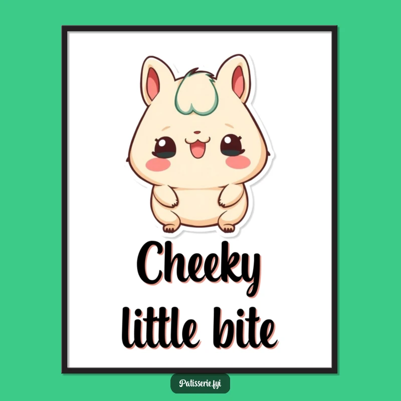 Funny Petit Four Art Print: Cheeky Pastry for Playful Decor