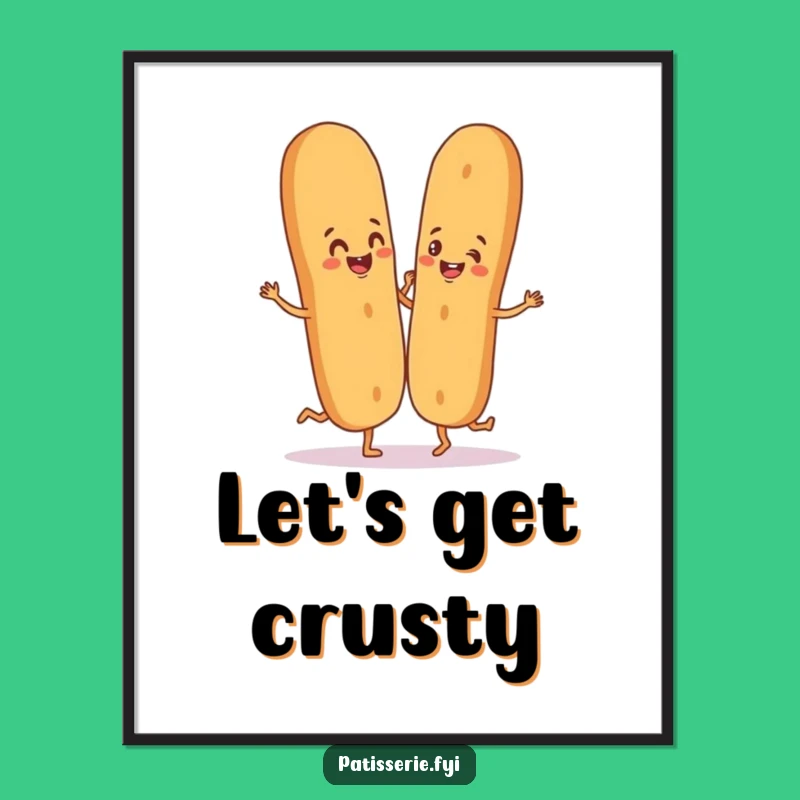 Funny Baguette Poster - Silly Dance Art Print, Hilarious Wall Decor Gift