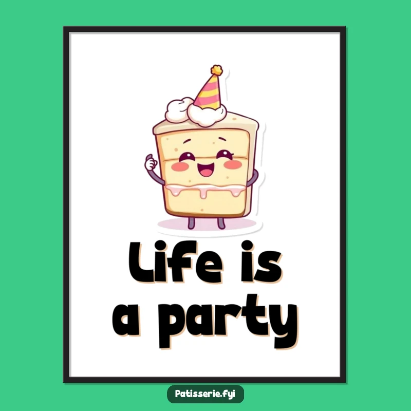 Funny Cake Giggle Poster: Party Character Art for a Cheerful Gift
