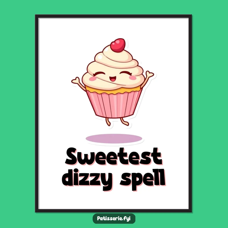 Funny Cupcake Dance Poster: Joyful Character Art for a Cheerful Gift