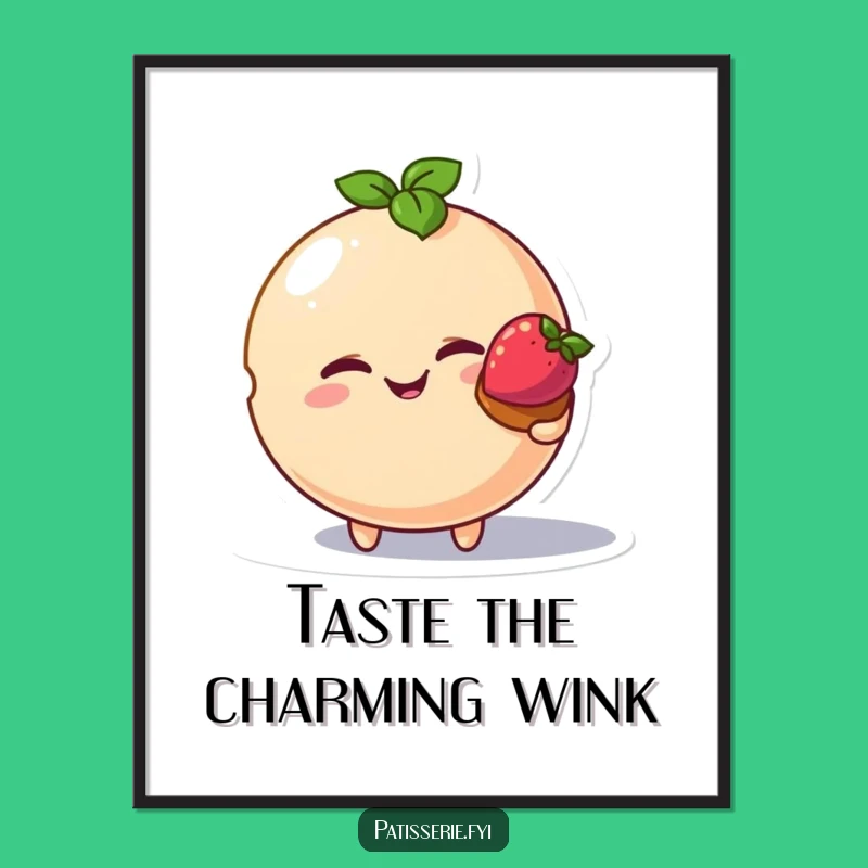 Funny Winking Macaron Poster - Decorate with Sweet Treat Art!