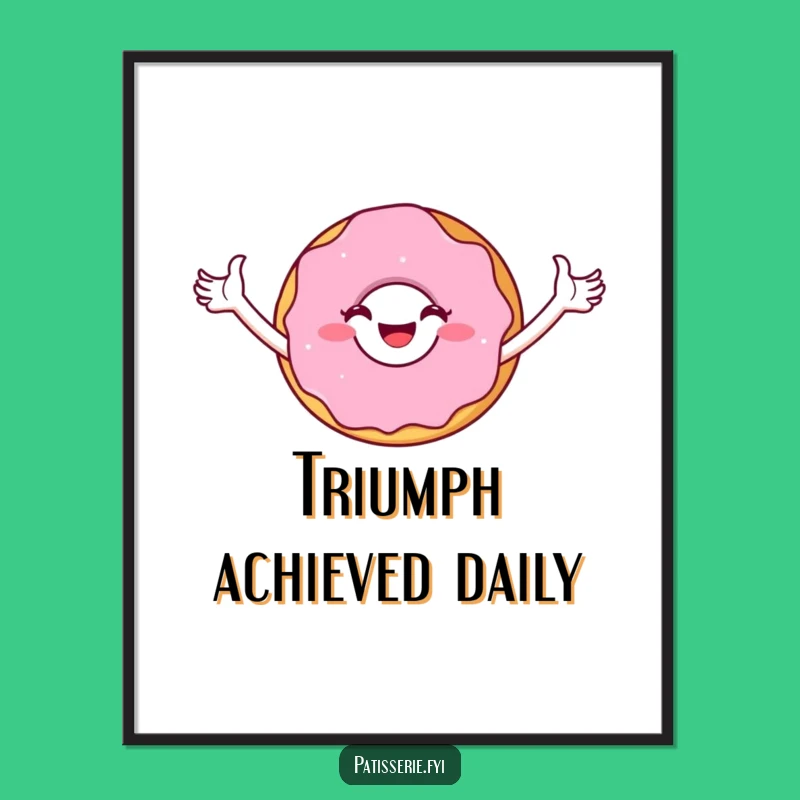 Funny Donut Triumph Poster: Decorate with Victory, Perfect Gift for Sweet Success