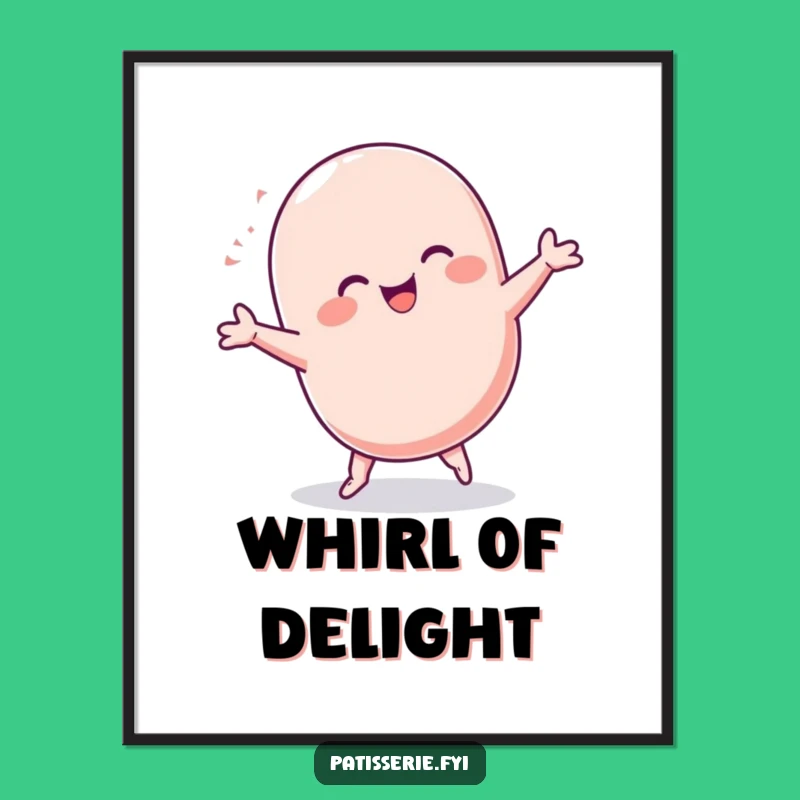 Funny Macaron Cartwheel Poster: Joyful Wall Art and Hilarious Decor Gift