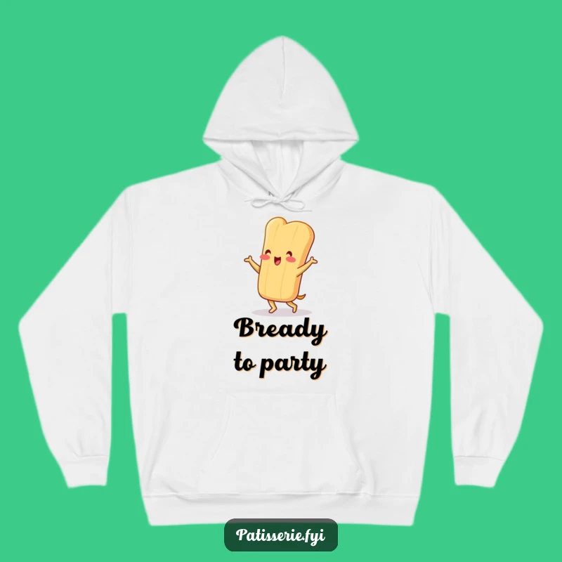 Funny Baguette Hoodie: Jig Character, Cheerful Dance - Cozy Fun