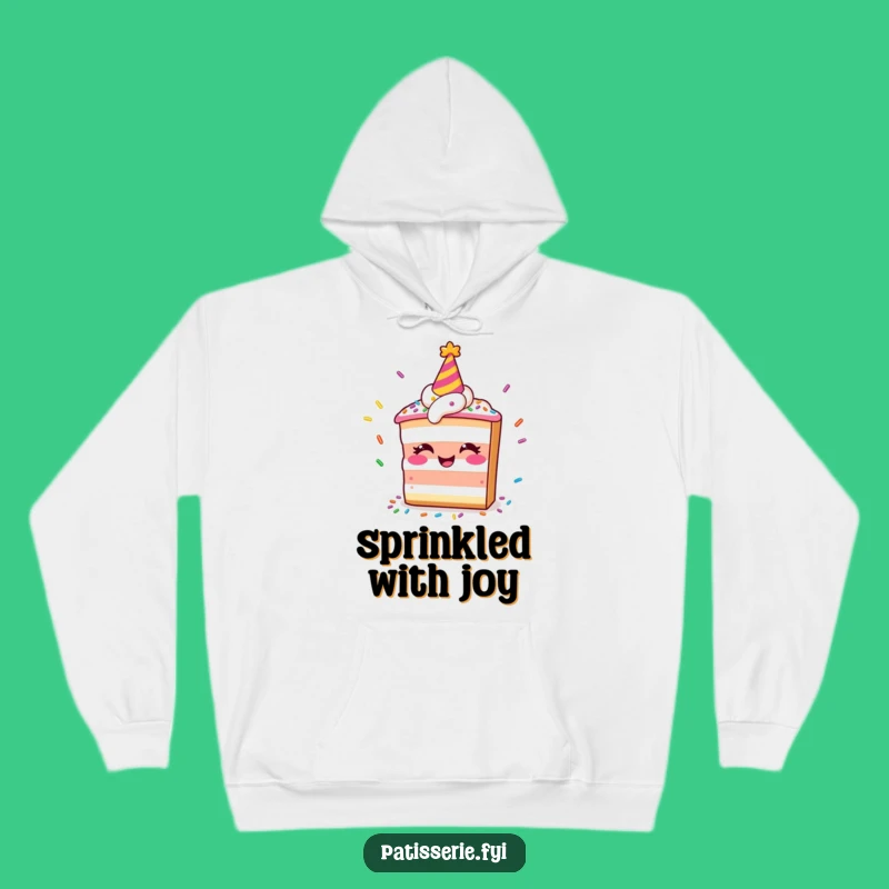 Funny Smiling Cake Hoodie, Juggling Sprinkles Cozy Gift