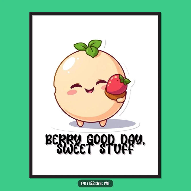 Funny Free Printable Wall Art: Winking Macaron and Tart Delight