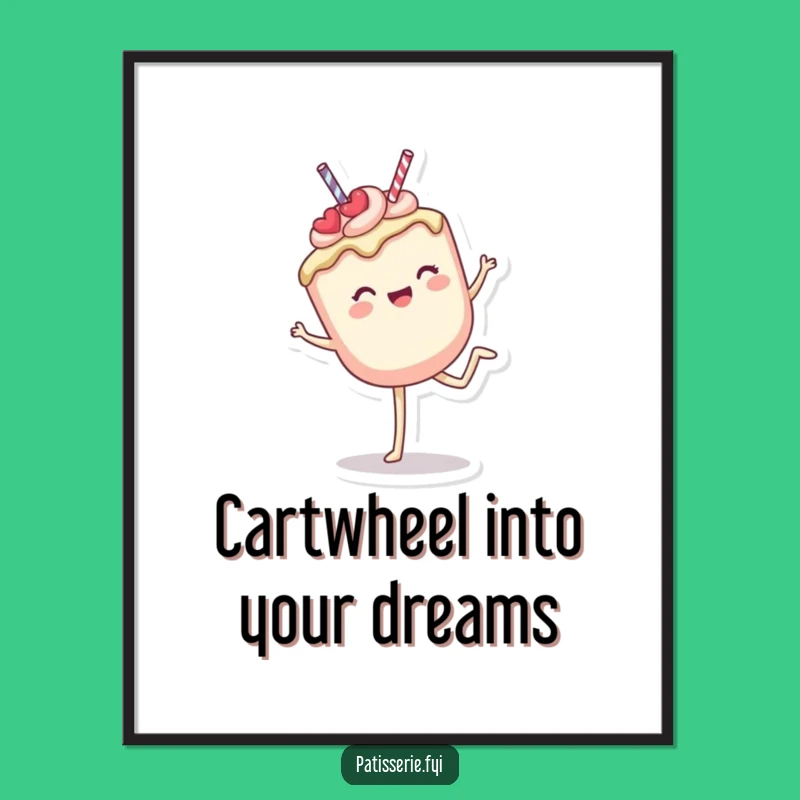 Free Printable Wall Art: Funny Cake Pop Cartwheel Decor for a Cheerful Home