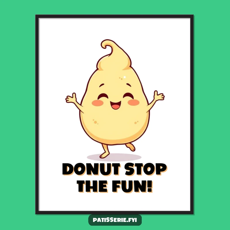 Free Printable Wall Art: Giggling Profiterole Dances, Funny Downloadable Decor!